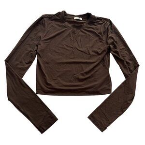CHAM Cropped Long Sleeve Top in Brown